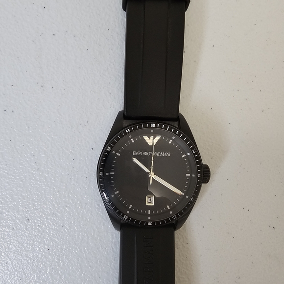 Emporio Armani AR0683 Black Men’s Watch – Rubber Strap - Picture 3 of 13